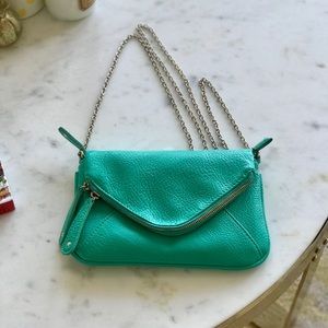 Turquoise faux leather clutch/purse